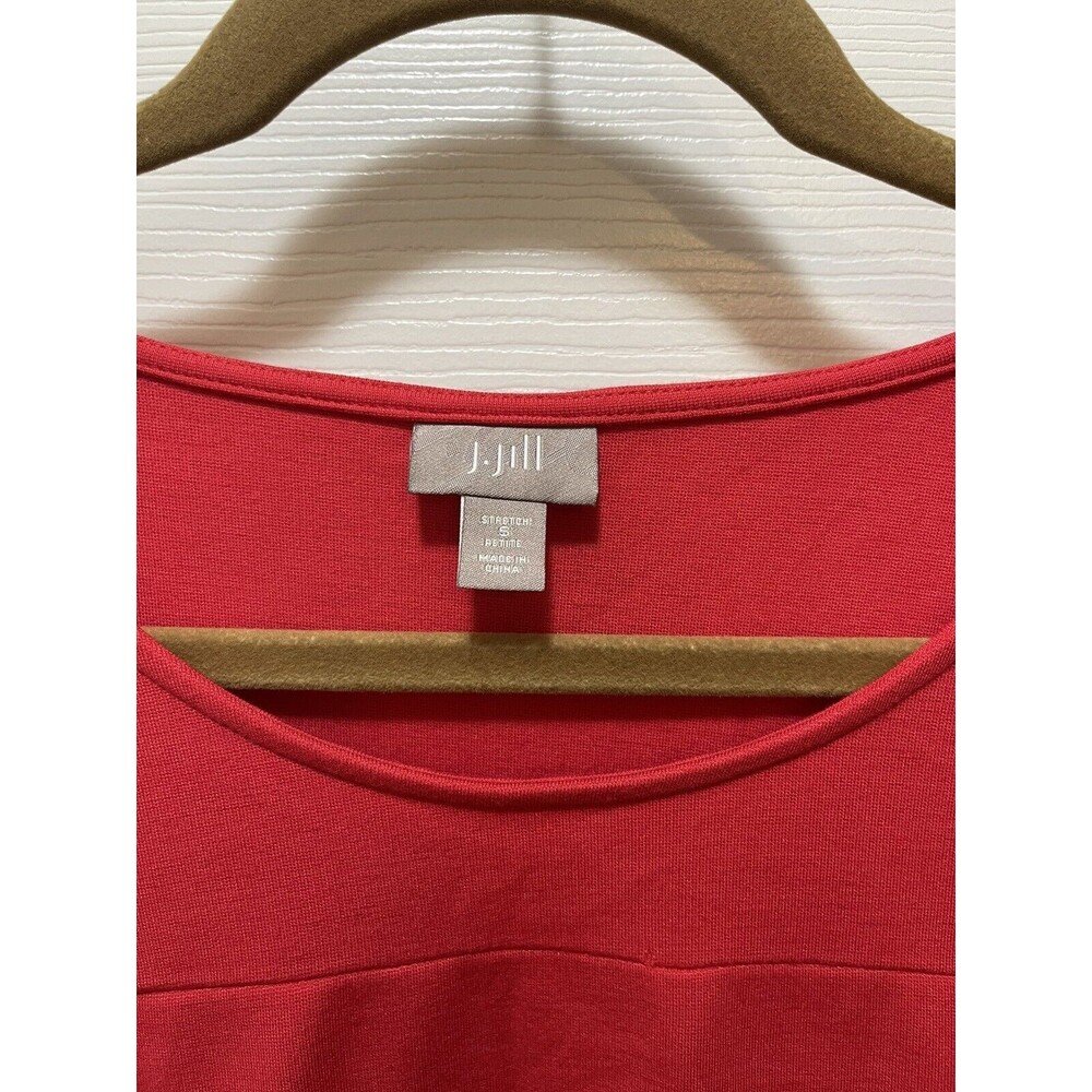 J. Jill Women's 3/4 Sleeve Dress Size S Petite Red - Picture 3 of 6